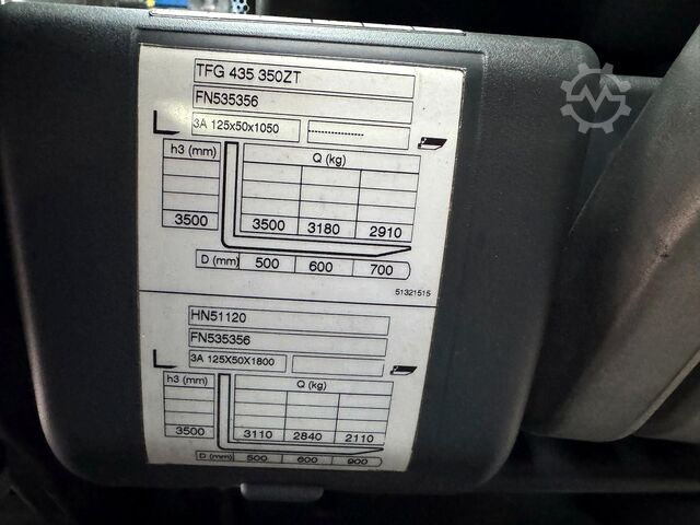 UVV 05/27, 3rd valve, sideshift, LPG, 3,483 hours Jungheinrich TFG 435