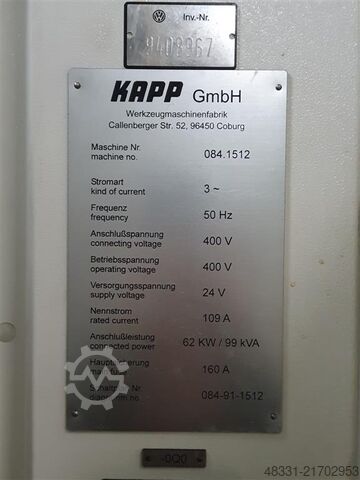 Zahnradschleifmaschine KAPP KX 160 Twin