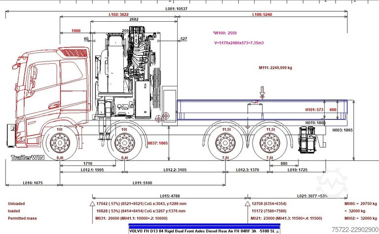 Kranwagen Volvo FH 540 8x4 Pritsche HIAB 1188 JIB + Arbeitskorb...