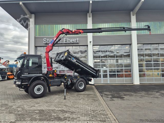 Kipper LKW IVECO Eurocargo ML150E32WS 4x4 Kran HMF 1130K Funk AHK