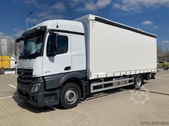 Flatbed truck with tarp MERCEDES-BENZ ACTROS 1833L TAUTLINER LBW L-FHAUS M LIEGE, NEU! MIETKAUF MöGLICH