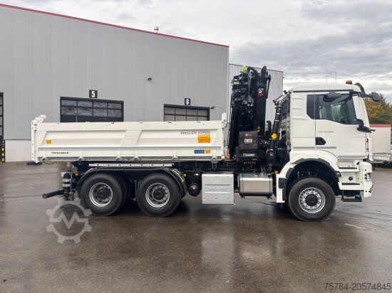 Three-sided tipper truck MAN 33.520 6X6 BL NEU BORDMATIK 3 SEITEN KIPPER HIAB KRAN MIETKAUF MöGLICH