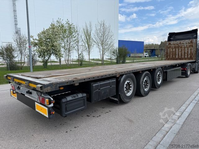 Working platform semitrailer KÖGEL SN24 Plateau/2xLIFT-Achsen/Steckrungen