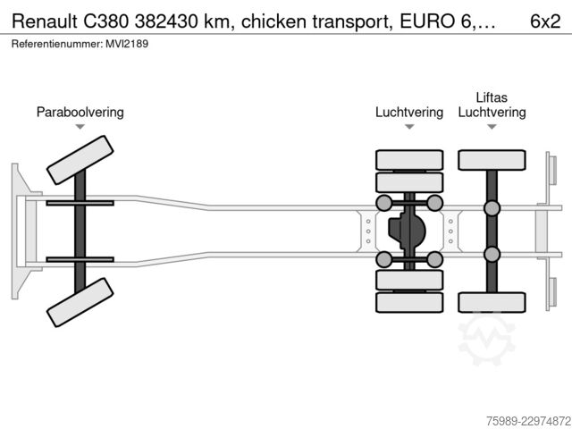 Viehtransport Renault C380 382430 km,  chicken transport,  EURO 6, PA...