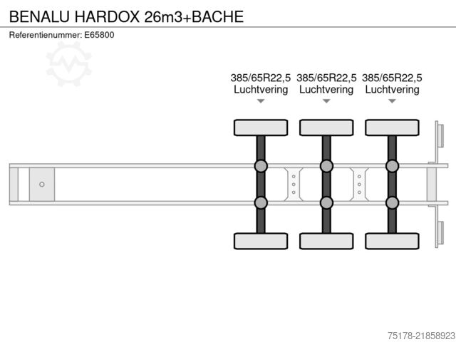 Tipper BENALU HARDOX 26m3+BACHE