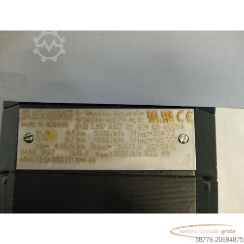 Control unit Siemens 3~Brushless Servomotor 1FT6044-4AF71-4EG2 Enc. F01 2048 S/R