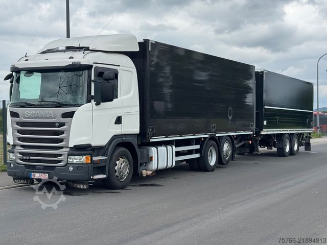 LKW mit Getränkeaufbau SCANIA G410 / E6 / 2 x LBW / LENKACHSE / KOMPLETTZUG