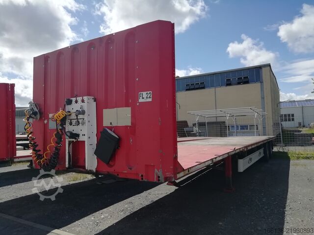 Open semitrailer with tarp FLIEGL Fliegl SZS 270 Mega Plateau Auflieger