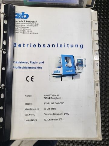 Profilschleifmaschine z&b starline 500 cnc