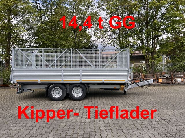 Kippanhänger Möslein TTD 14 5,70 m 14 t Tandem- Kipper Tieflader 5,70 m lang, Breite Reifen-- Neufahrzeug --