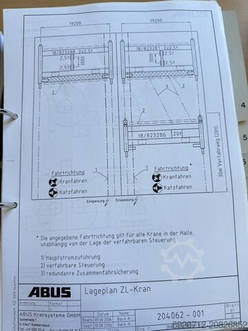 Zweiträger 19.200 - 2x 2,5 t - 2006 Abus Dubbelligger Bovenloopkraan