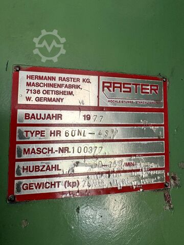 Automatic punching machine RASTER 60 NL-4 S