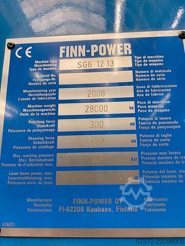 CNC Punching and Shearing Center Finn-Power SG6 12.13/STR 6