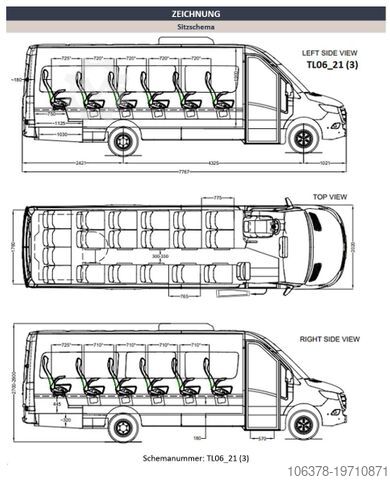 Minibus MERCEDES-BENZ Sprinter ALTAS Tourline L / Sitzplätze 19+1+1