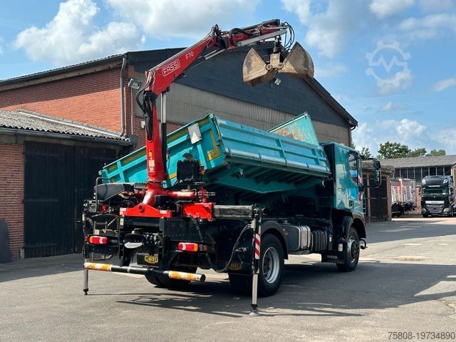 Kipper LKW IVECO 150E25 4x4 Kipper Kran Fassi Greifer Funk 3Sitze