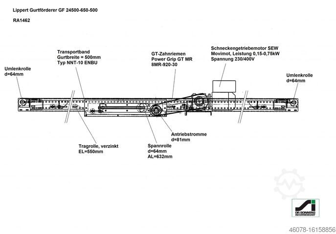 Belt conveyor Belt conveyor Lippert GF 24500-650-500