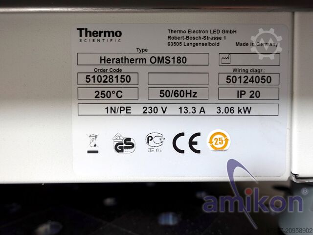 Forced air drying oven Thermo Scientific Heratherm OMS180 250°C
