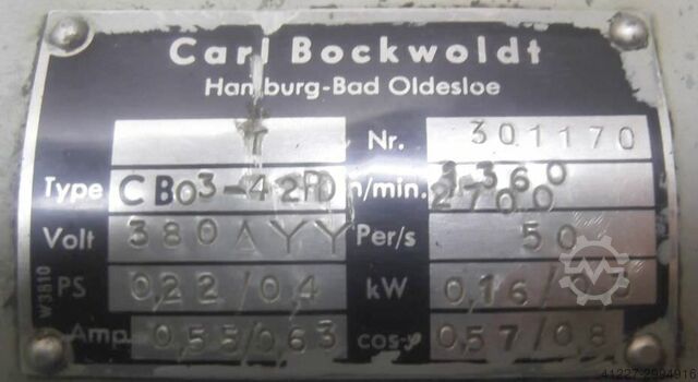 Getriebemotor 0,16/0,3 kW 45/90 U/min Bockwoldt CB03-42PD