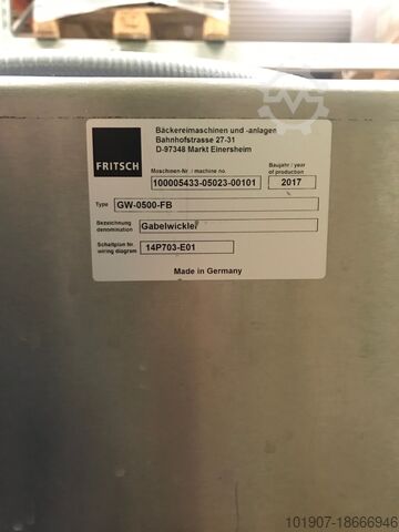 Ausrollmaschine Fritsch Gabelwickler mit Papierschneider