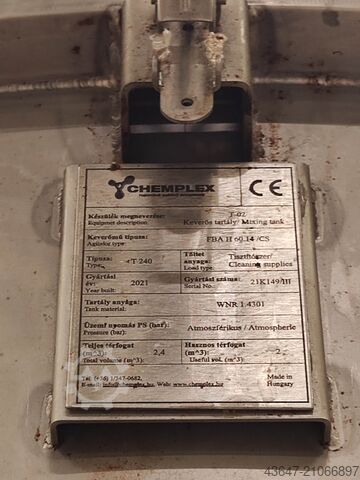 Mischbehälter, Chemie-Mischer 2000 l Chemplex T240