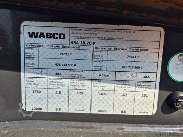 Chassis trailer HÜFFERMANN HSA 18.70 P BPW 14.582kg Nutzlast
