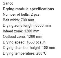 Dryer with two conveyor belts Sanco CB160 T
