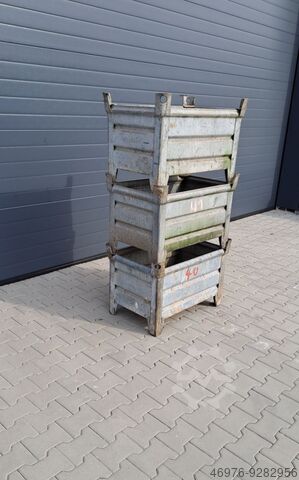 Stacking container container metal container Thyssen /Außenmaße:850x560x580mm(BxTxH)/ Innenmaße: 780x400x400mm /feuerverzinkt