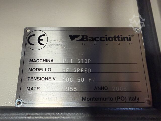 Grooving and perforating machine Bacciottini PIT STOP AF SPEED
