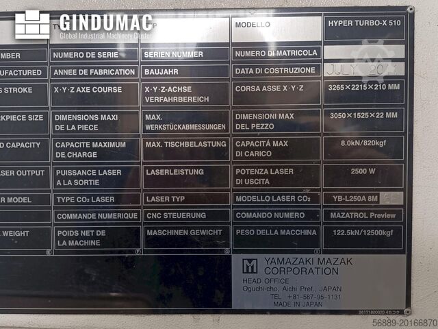 CO2-Laserschneidmaschine Mazak MAZAK HTX510