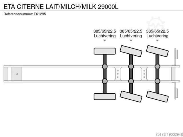 Milk tanker ETA CITERNE LAIT/MILCH/MILK 29000L