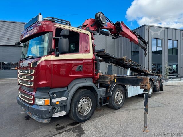 Truck mounted crane SCANIA R490 8x2*6 Euro 6 Tipper / Crane HMF 3220 K6