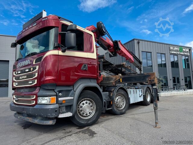 Truck mounted crane SCANIA R490 8x2*6 Euro 6 Tipper / Crane HMF 3220 K6