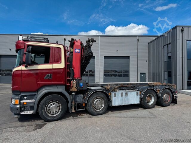Truck mounted crane SCANIA R490 8x2*6 Euro 6 Tipper / Crane HMF 3220 K6
