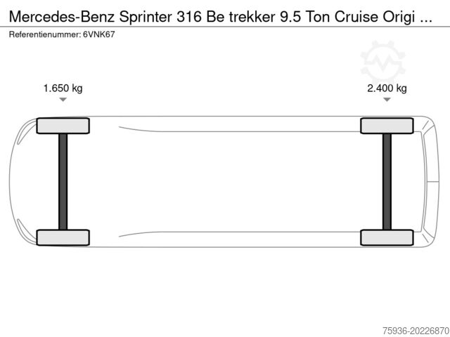 BE-SZM Mercedes-Benz Sprinter 316 Be trekker 9.5 Ton Cruise Origi NL...