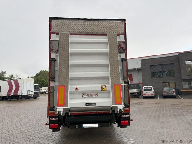 Open semitrailer with tarp  Wiese Mega Schiebeplane mit Dhollandia Rampe 9t