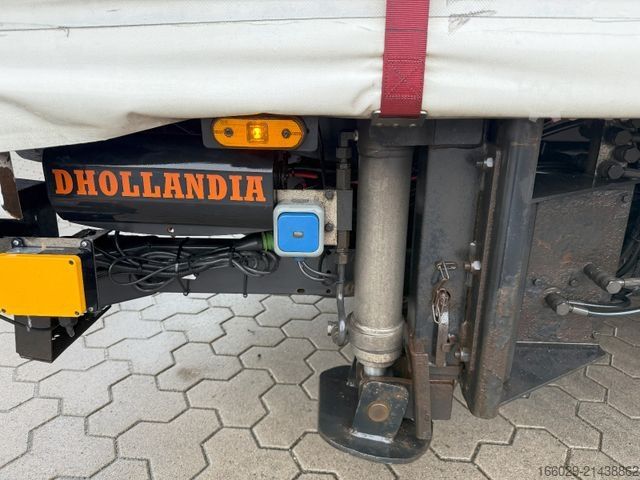 Open semitrailer with tarp  Wiese Mega Schiebeplane mit Dhollandia Rampe 9t