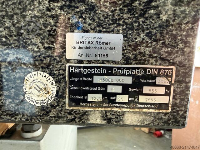 Granitmessplatte Granitplatte Messplatte  1500mm x 1000mm Grad 1