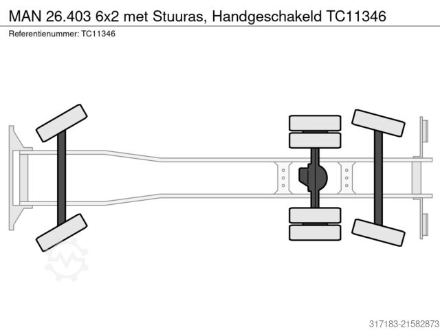 Hook arm system MAN 26.403 6x2 met Stuuras, Handgeschakeld