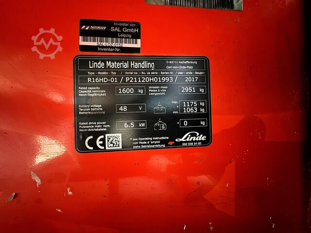 03/2018 Battery service + UVV 09/27 Linde R 16HD