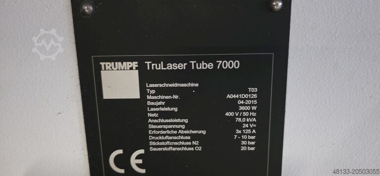 Laserschneidmaschine Trumpf TruLaser Tube7000 (T03)