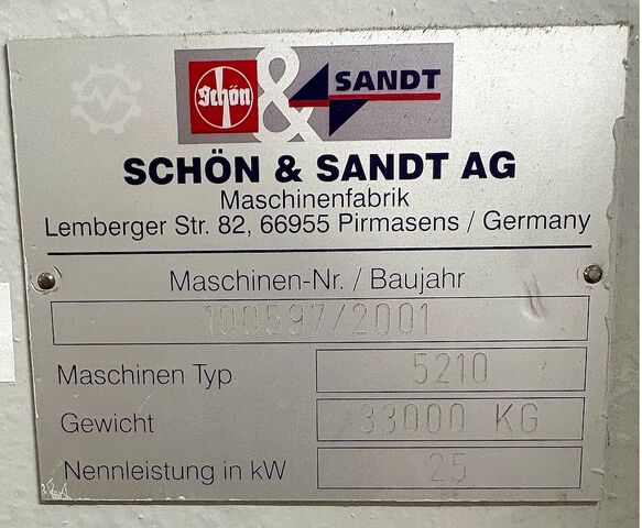 Hydraulic lift table punch press Schoen + Sandt 521