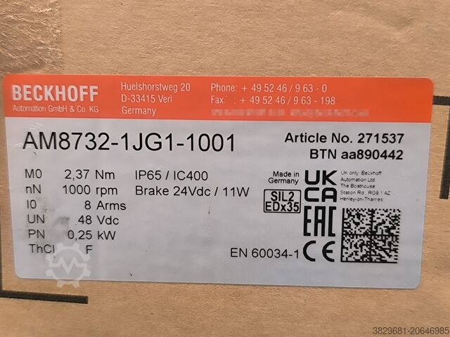 Elektromotor Beckhoff Multiple models (AM8731 / AM8732)