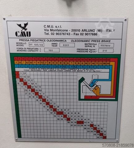 CMU folding press 4000 x 100 ton with visual display PIEGATRICE CMU  4000 X 100 TON BT 100/40