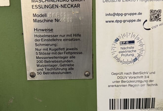 Abricht - und Dickenhobelmaschine Kölle HKA63