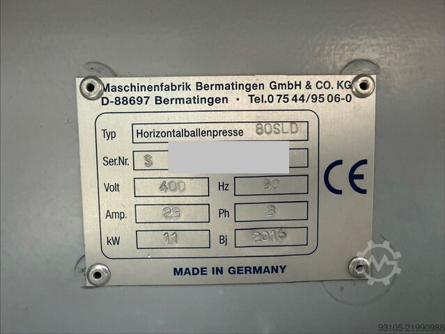Horizontal Ballenpresse DIXI 80 SLD DIXI 80 SLD