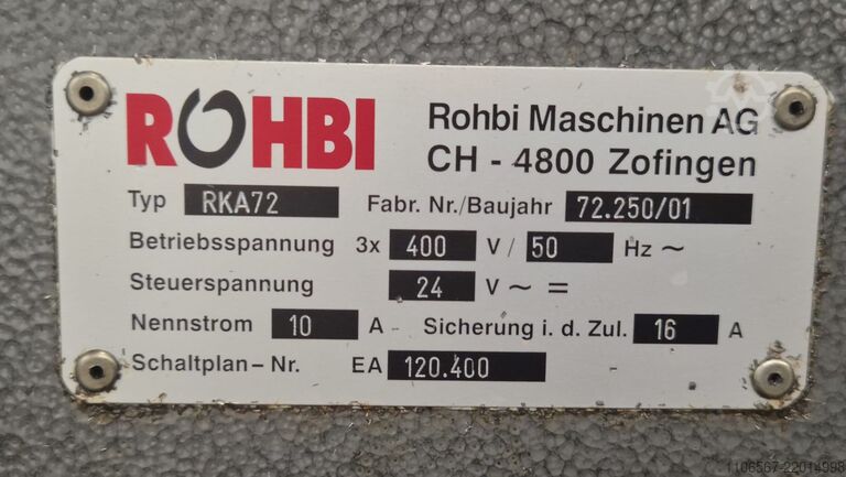 Circular saw for metal with feeder Rohbi RKA72