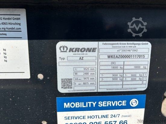 Swap chassis trailer KRONE AZ, MAXI-LAFETTE  BPW-ACHSEN