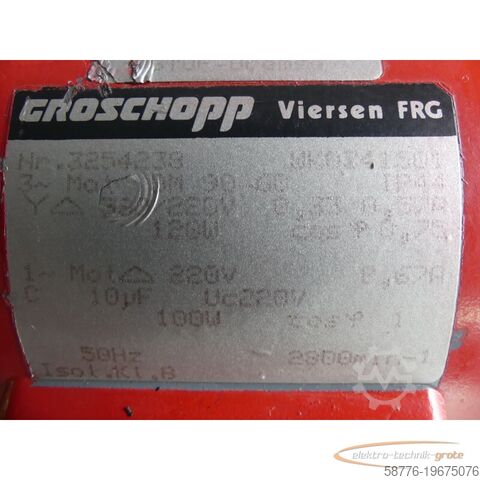 Groschopp motor Groschopp WK0341501 Getriebemotor mit Bremse 1~Mot 220V~ 0,67A SN: 3254238