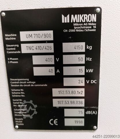 Universal Milling Machine / CNC Milling Mikron UM 710/900