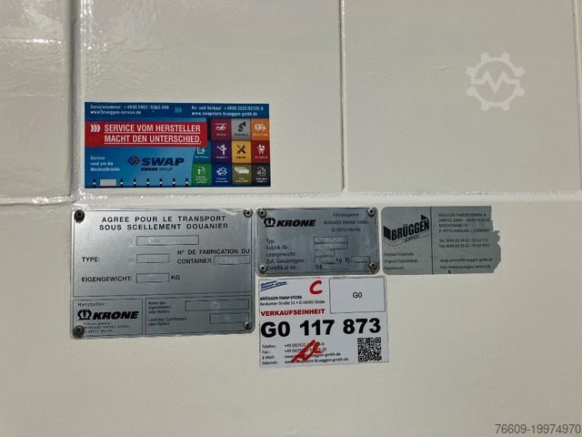 Swap body trailer KRONE Wechselbrücke Koffer